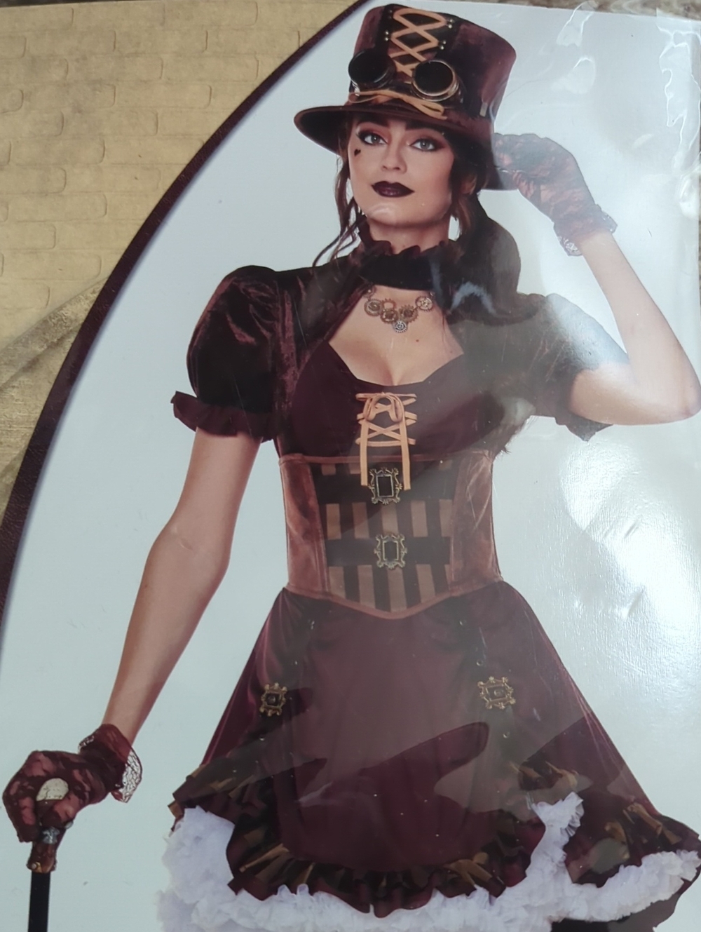 Spirit Miss Machinery Steampunk Women's Costume - Black & Brown - Picture 5 of 9